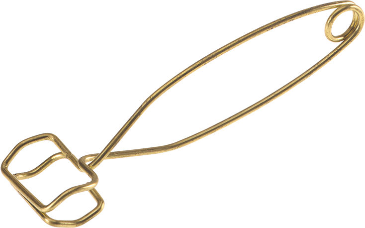 试管(标准). 自闭，矩形颚，普通黄铜丝颚结构. 1”(25mm)颚开口，5”(127mm)长度